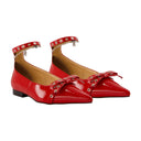 Eyelets Jewel Ballerinas Ganni Synthetic Red