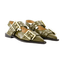 Ballerinas Feminine Ganni Synthetic Green