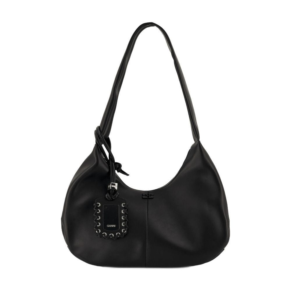 Bou Medium Shoulder Bag Ganni Leather Black