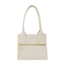 Eenvoudig middelgrote shopper tas Ganni Raffia White