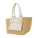 Eenvoudig middelgrote shopper tas Ganni Raffia White