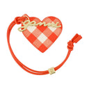 Bou Heart Keyring Ganni Leather Red