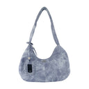 Bou medium schoudertas ganni lederen blauw