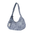 Bou medium schoudertas ganni lederen blauw