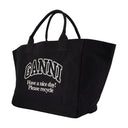 Xxl Pocket Shopper Bag Ganni Cotton Black