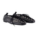 Eyelets Lace Up Snake Ballerinas Ganni Synthetic Black