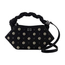 Bou Mini Flower Stud Purse Ganni læder sort