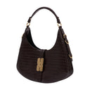 Kat Small Croco Shoulder Bag Ganni Synthetic Dark Brown
