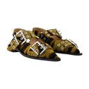 Feminine Buckle Zebra Ballerinas Ganni Cotton Beige