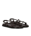 Sandalo piatto Mm Max Mara Lusso Marrone Scuro