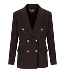 Elisabetta Franchi Brown Double Breasted Blazer
