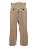 Dr�Le De Monsieur Beige Pantalon Cropped � Plis Coton