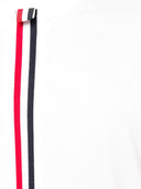 Thom Browne Relaxed Fit Short Sleeve Tee W/ Center Back Rwb Stripe In Classic Pique