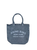 Anine Bing Leo Denim Tote Shadow Blue