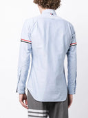 Thom Browne Classic Long Sleeve Button Down Point Collar Shirt W/ Gg Armband In Oxford