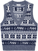 Ganni Logo Wool Mix Vest