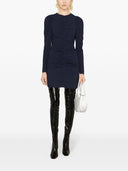 Ganni Stretch Seersucker O Neck Mini Dress