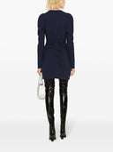 Ganni Stretch Seersucker O Neck Mini Dress