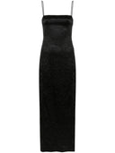 Ganni Crinkled Satin Midi Slip Dress