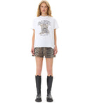 Ganni Relaxed Leopard White T Shirt