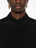 Elisabetta Franchi Camicia In Georgette Jacquard Lettering