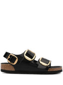 Birkenstock Milano Big Buckle Shine Black, Natural Leather