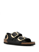 Birkenstock Milano Big Buckle Shine Black, Natural Leather