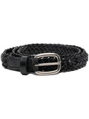 Golden Goose Belt Houston Thin Woven Washed Leather