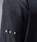 Thom Browne L/S Bd Straight Fit Shirt W/ Rwb Inner Cuff Detail And Self Armband In Shirting Denim