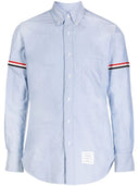 Thom Browne – Klassisches, langärmeliges Button-Down-Hemd mit spitzem Kragen und GG-Armband aus Oxford