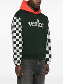 Erl Men Venice Checker Sleeve Blue Knit