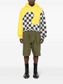 Erl Men Yellow Checker Swirl Hoodie Knit