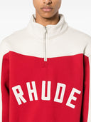 rhude rhude contrast Quarter zip varsity