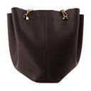 The Gather Bucket Bag In Brown Vegan Leather