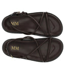 Sandalo piatto Mm Max Mara Lusso Marrone Scuro