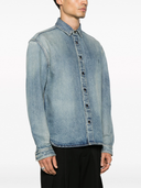 Saint Laurent Trouville Logo Embroidered Denim Shirt