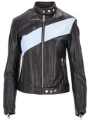 La Rose Leather Bomber Black