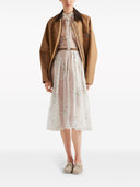 Prada Blumenbesticktes Seiden-Midikleid