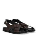 Sandalo basso Guglielmo Rotta in twill cioccolato