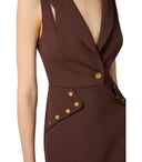 Elisabetta Franchi Coffee Cut Out Dress