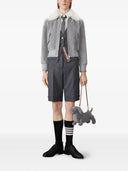 Thom Browne – Kurz geschnittene Fliegerjacke mit Lammfellkragen aus Wildleder