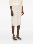Parosh Sorgente Floral Embroidered Midi Skirt