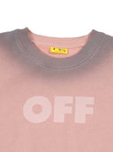 Off White Garment Dyed Spray Crew Rose Rose Doux