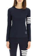Thom Browne Compression Tee W/ 4 Bar In Interlock Piece Dye