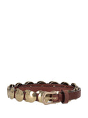 Golden Goose Belt Trinidad Thin Washed Leather Flesh Side With Studs