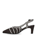 Braune, gewebte Slingback-Pumps von Strategia