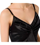Elisabetta Franchi Red Carpet Black Satin Dress