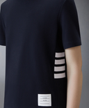 Thom Browne Short Sleeve Tee W/ Engineered 4 Bar Stripe In Classic Pique