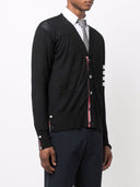 Thom Browne Classic V Neck Cardigan In Fine Merino Wool W/ 4 Bar Stripes