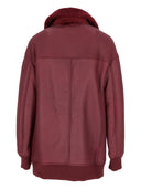 La Rose La Rose Bomber Lungo Mu In Pelle Montone Bordeaux